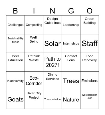 Path to 2027! Bingo Card