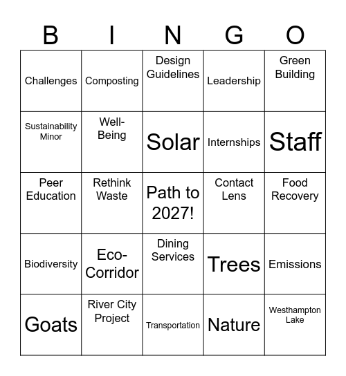 Path to 2027! Bingo Card