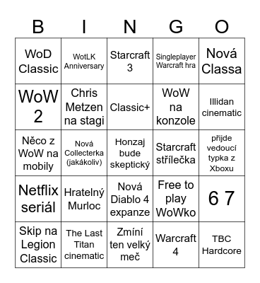 Blizzcon 2026 Bingo Card