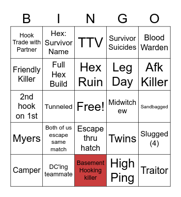 DBD DUO BINGO Card