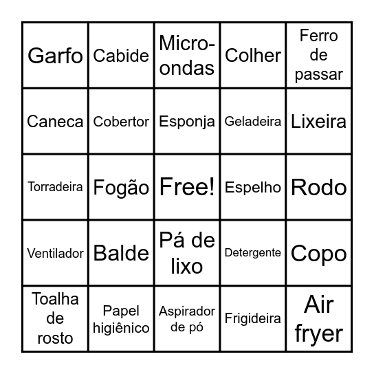 Chá de Casa Nova Bingo Card