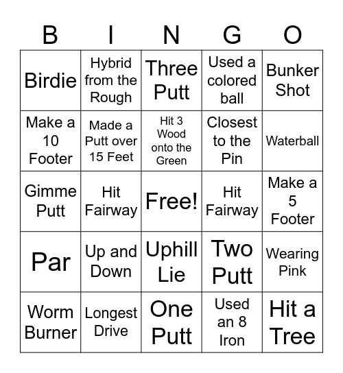 Birdie Bingo Card