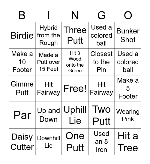 Birdie Bingo Card