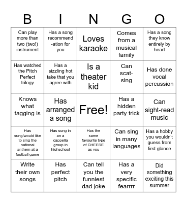 Find someone who... Bingo Card