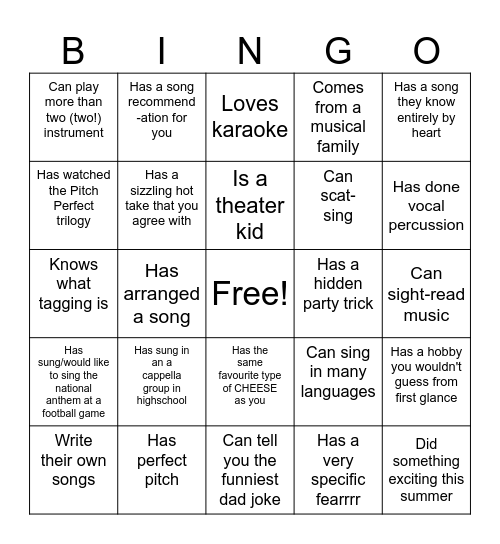 Find someone who... Bingo Card
