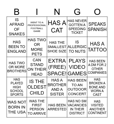 Find Someone Who Bingo Card