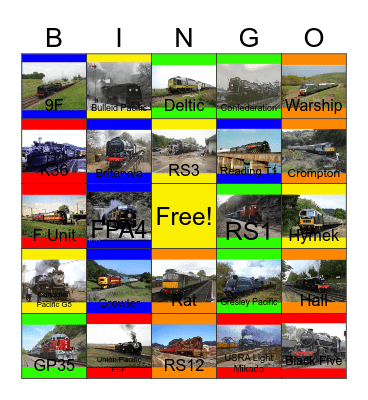 The Canadian National Steam Program and other Heritage Railroads that I would like to film while Laurie passed away one day Bingo Card