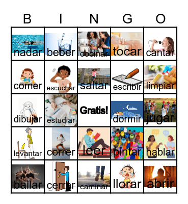 Elite Verbs Bingo Card