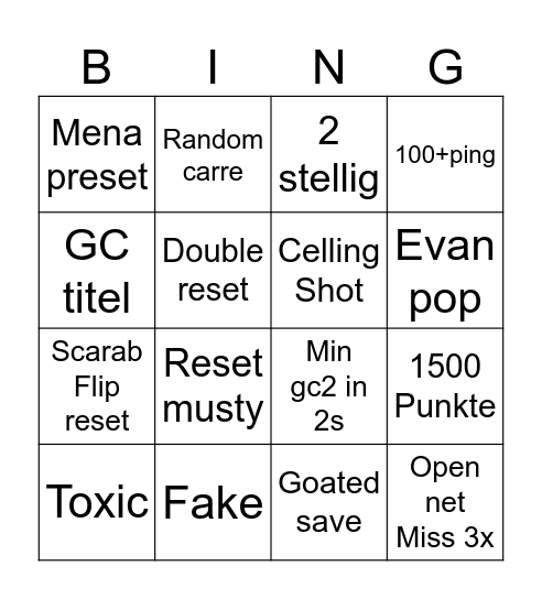 Rl mit schleim Bingo Card