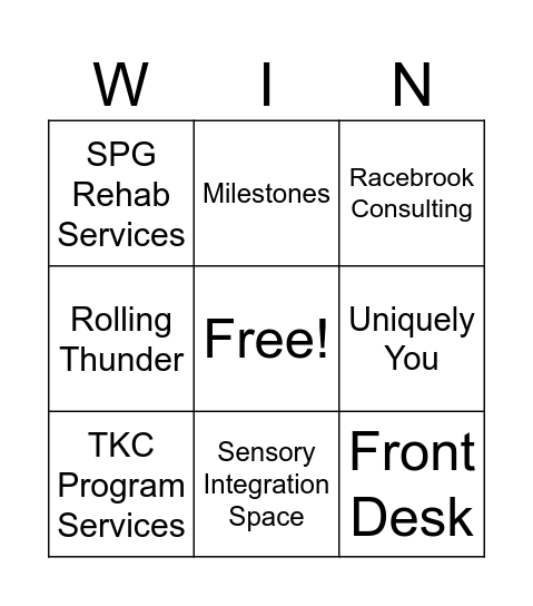 Resource Bingo Card