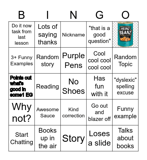Mr Absolon Bingo! Bingo Card