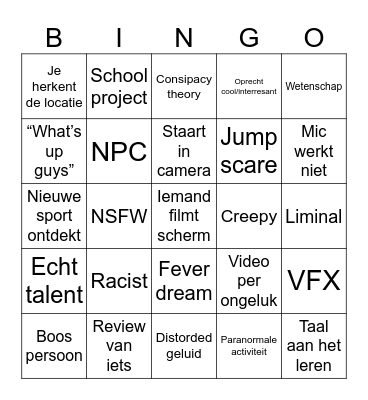 recyclebinnn Bingo Card