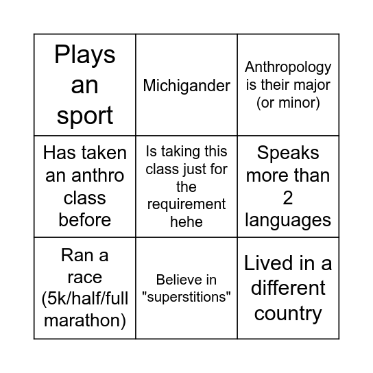 ANTHRCUL 330! Bingo Card