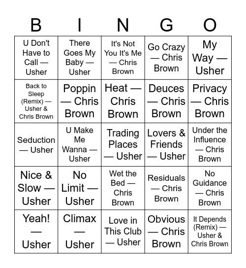 Usher/CB - @andvibe.events Bingo Card