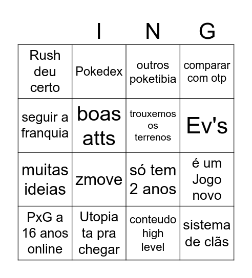 Desculpas do memes Bingo Card