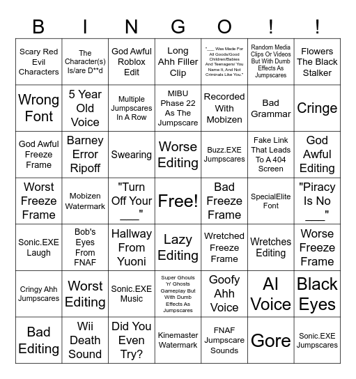 Anti-Piracy Bingo Card