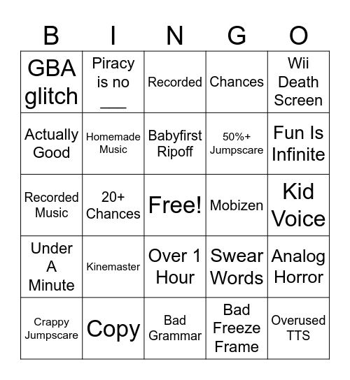 Anti Piracy Screens Bingo Card