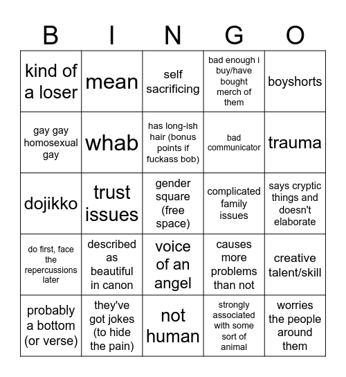 Sleepy blorbos Bingo Card