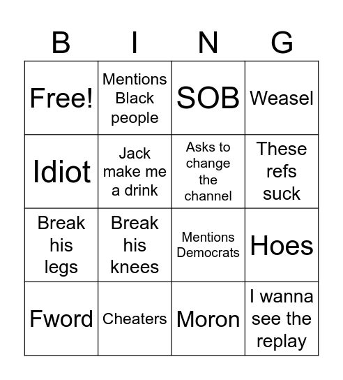 Mama Texas vs. Ohio State Bingo Card