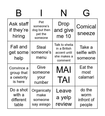 Wind and Sea Bingo Card