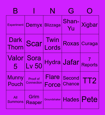 KH2 Rando Bingo Card