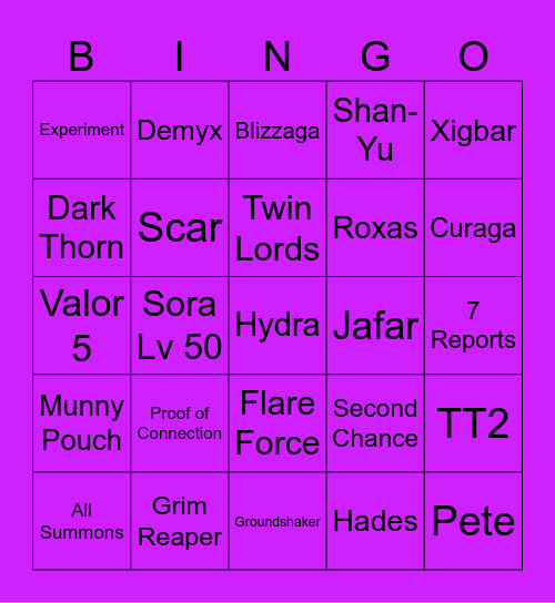 KH2 Rando Bingo Card
