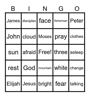 Jesus Is Changed Bingo Card
