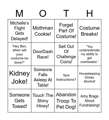 Mothman Bingo! Bingo Card