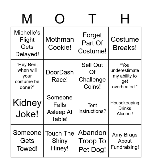 Mothman Bingo! Bingo Card