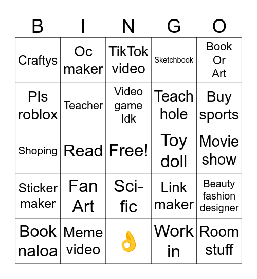 I’m 16 Bingo Card