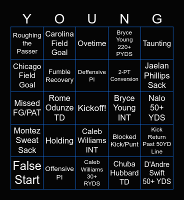 26-27 CAR WK1 Bingo Card