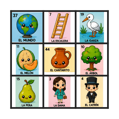 Loteria tradicional Bingo Card