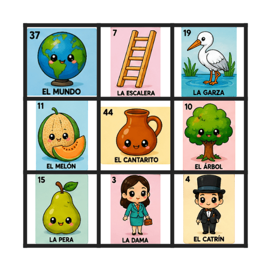 Loteria tradicional Bingo Card