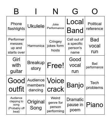 PoBev Bingo Card