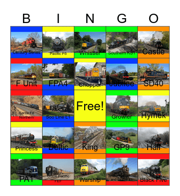 The Norfolk Southern 21st Century Steam Program and other Heritage Railroads that I would like to film while Laurie passed away one day Bingo Card