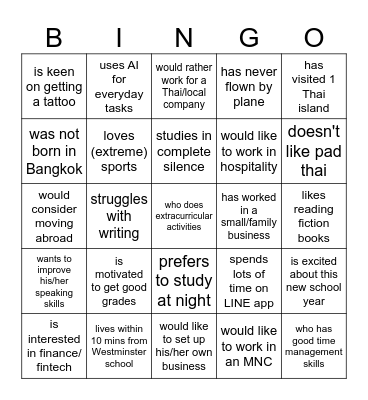 FIND SOMEONE WHO... Bingo Card