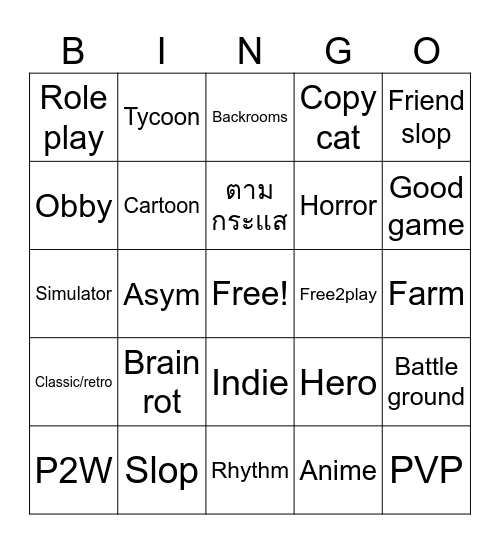 Roblox​ ​feat Bingo Card