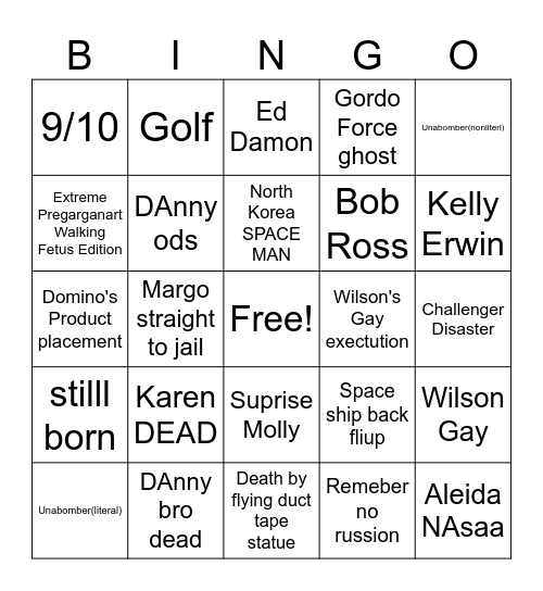 The Big Gay Bear Trap Bingo Card