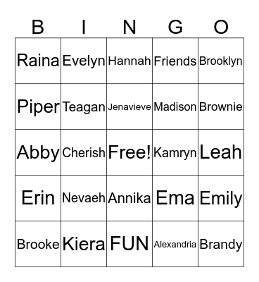 Troop 40188 Bingo Card
