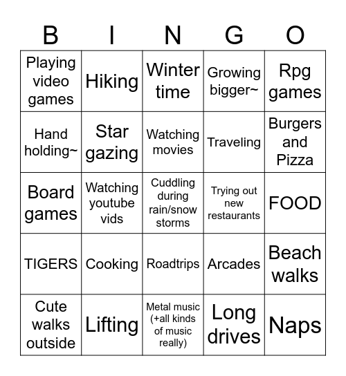 Rao Bingo Card