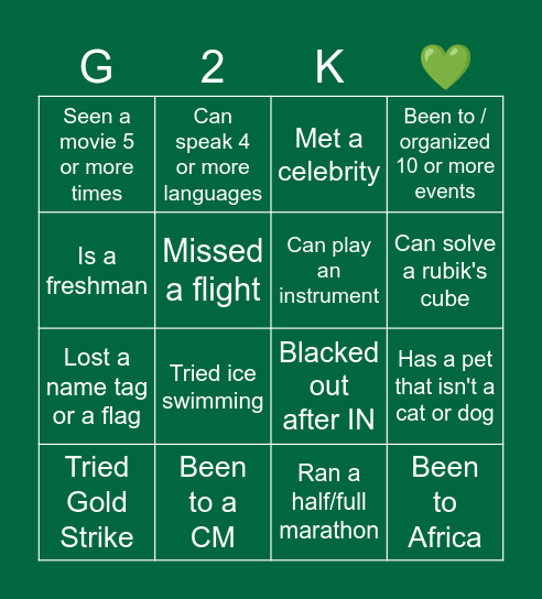 ESTIEM Icebreaker Bingo Card