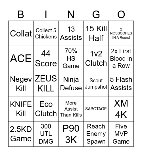 CS2 Lockout Bingo Card