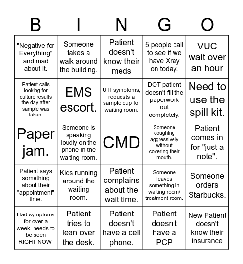 CMD BINGO Card