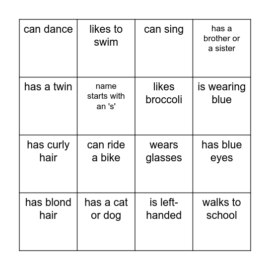 FIND SOMEONE WHO... Bingo Card