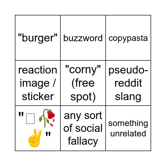 tiktok "people" argument bingo Card