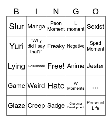 dsanoidnasoindaopis Bingo Card