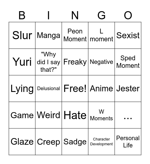 dsanoidnasoindaopis Bingo Card