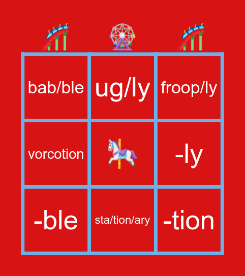 carnival bingo 🎟 Bingo Card