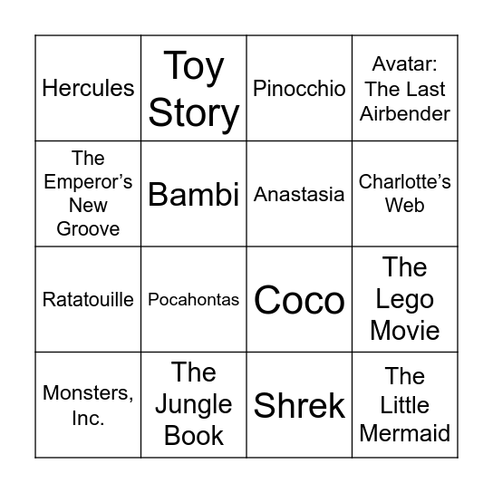 Disney & Beyond (Playlist #1) Bingo Card