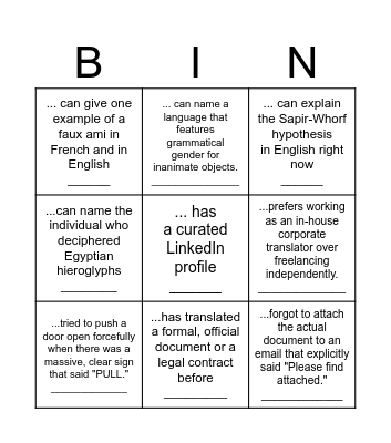 Find someone who ... Bingo Card